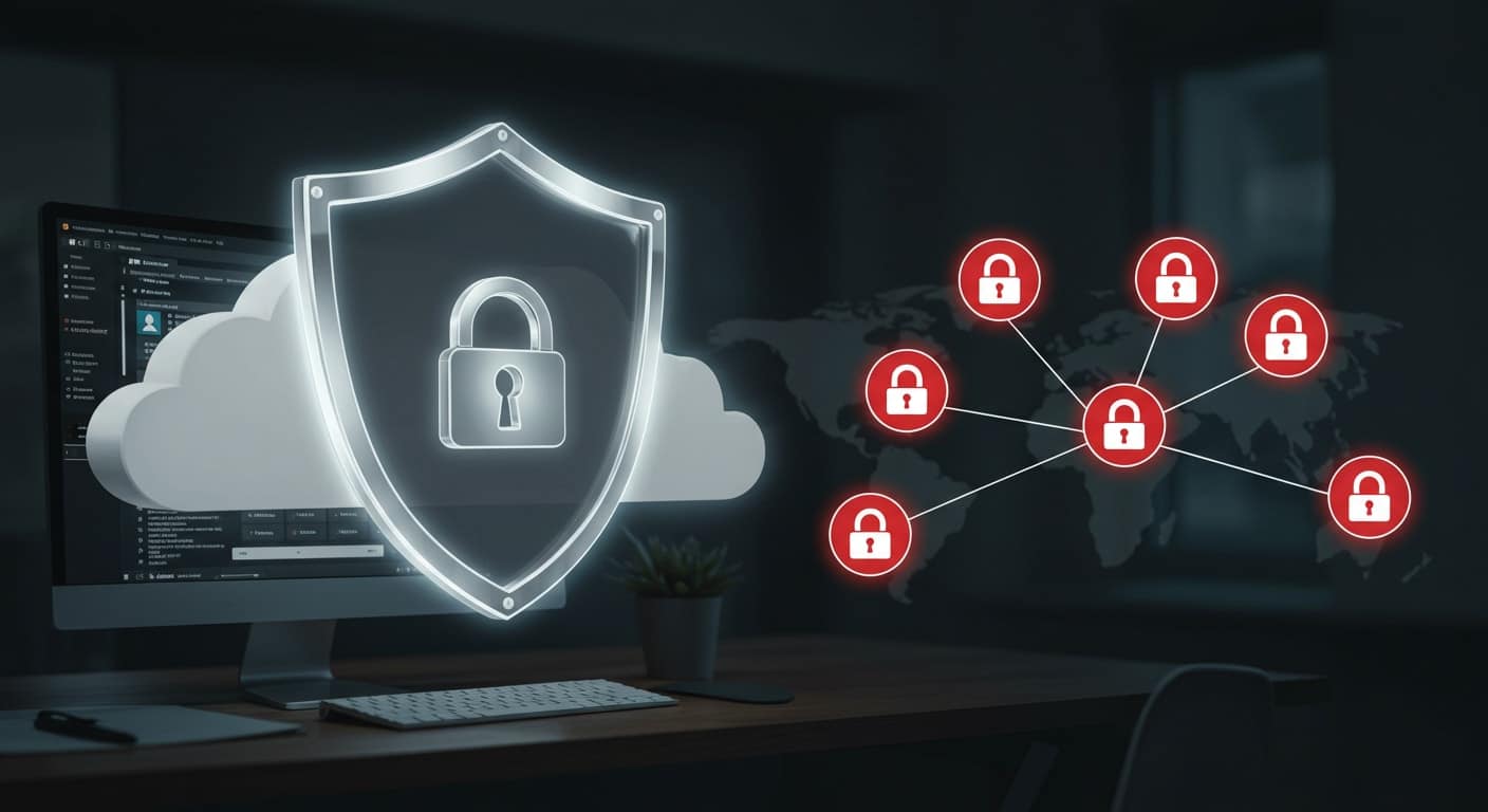 Security comparison of VDI vs VPN showing centralized cloud protection versus distributed VPN vulnerabilities.