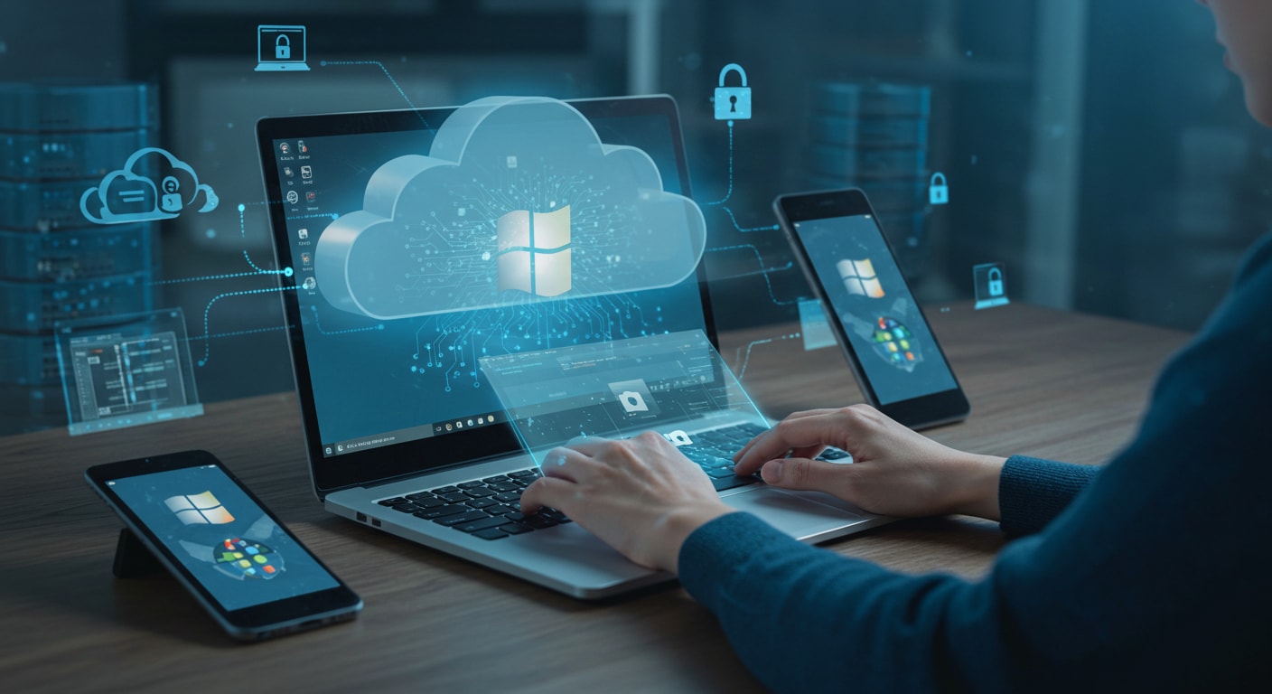 Azure Virtual Desktop delivering secure Windows desktops and apps from the cloud to multiple devices