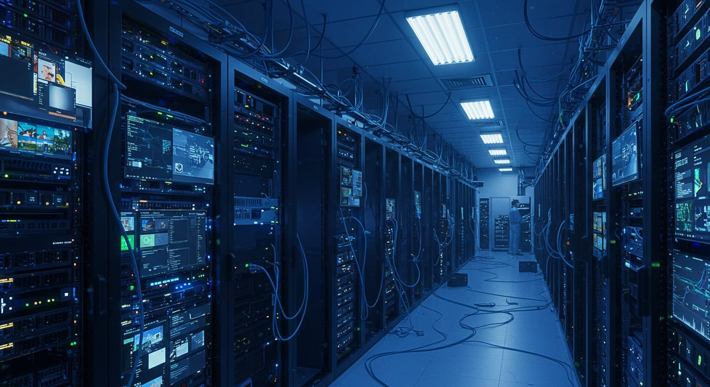 Server room showcasing infrastructure management critical for implementing VDI and Remote Desktop solutions