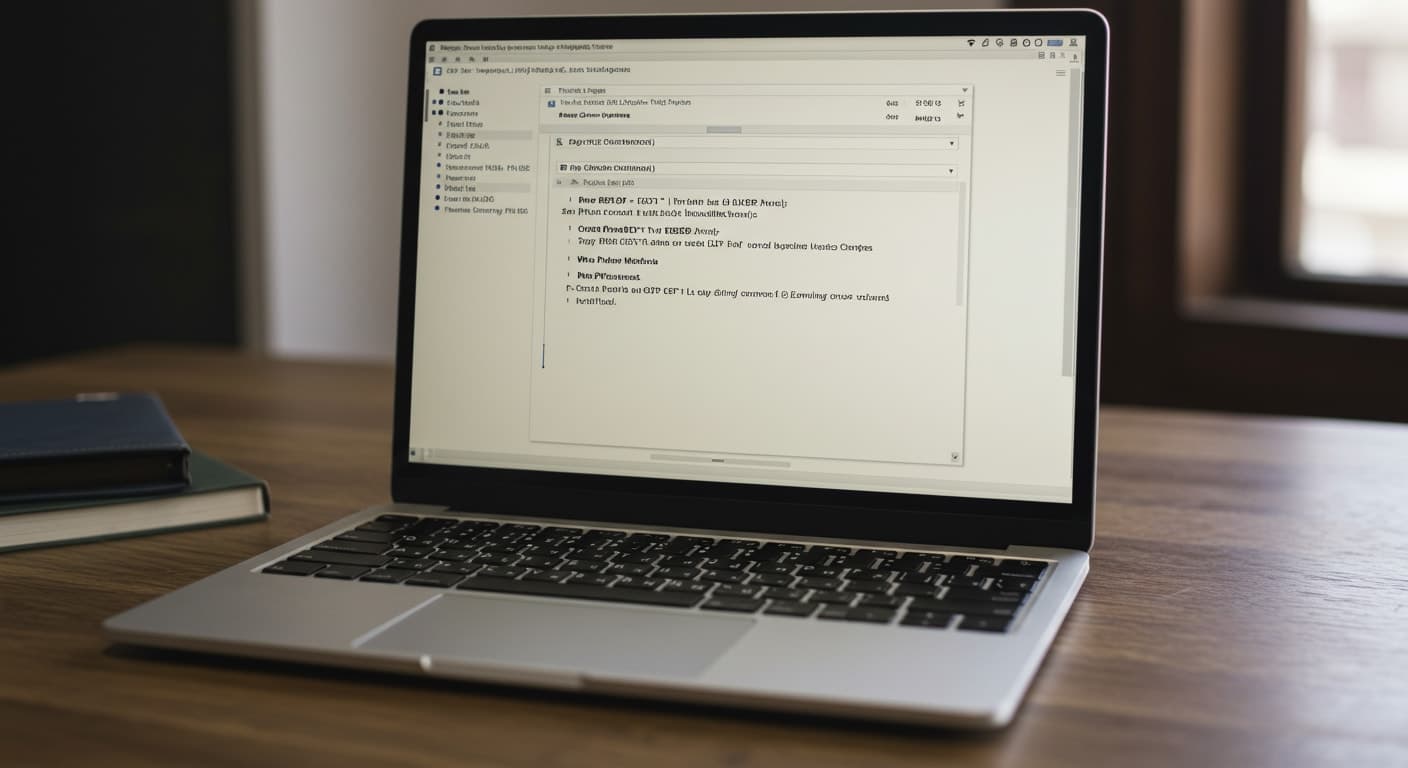 Laptop showing contents of an RDP file, highlighting what is inside an RDP file used for remote access setup.