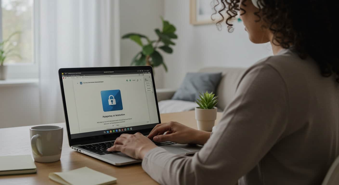 Remote employee accessing a secure browser-based virtual desktop, highlighting a simplified alternative to Citrix XenDesktop VDI.