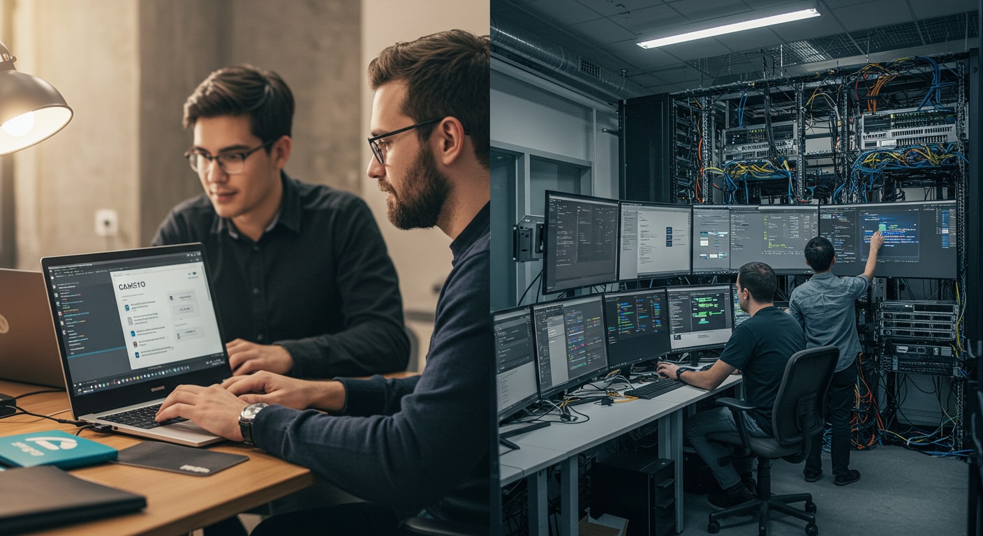 Cameyo lightweight deployment on laptop contrasted with Citrix enterprise server setup