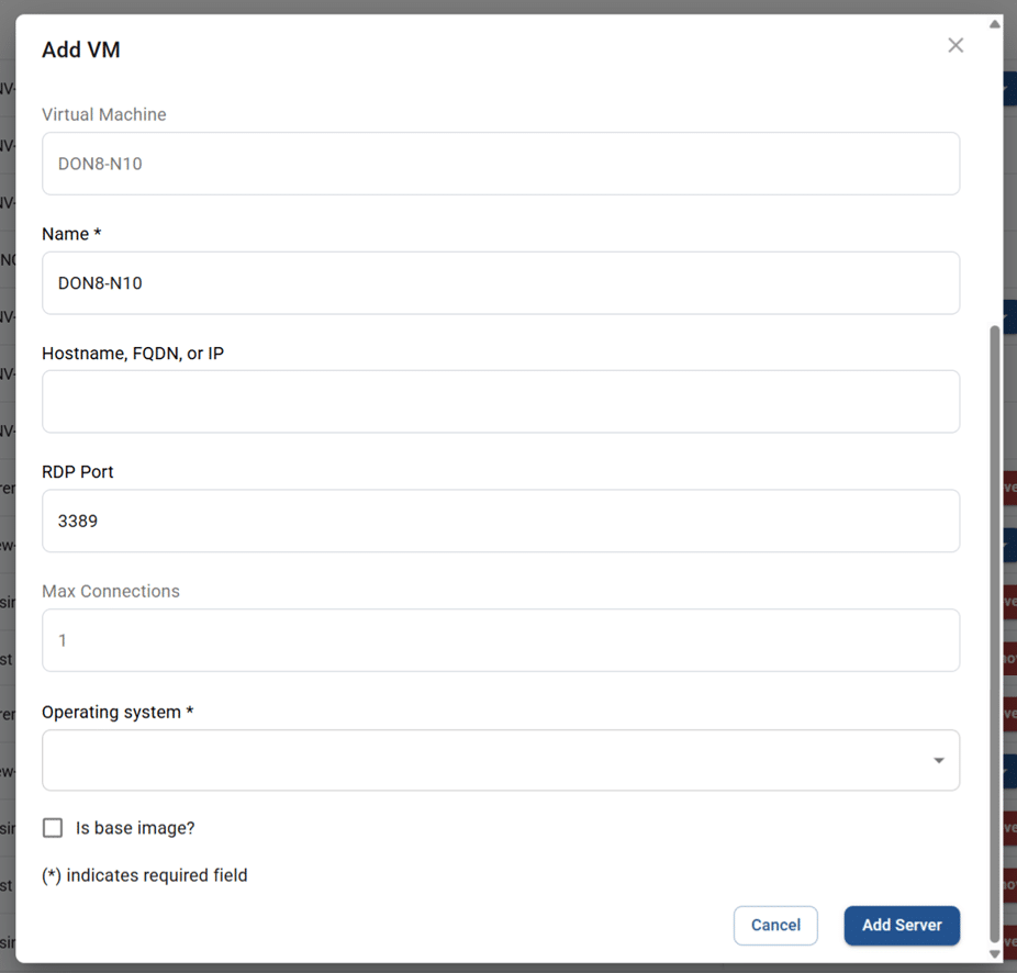 add vm screen for single-session