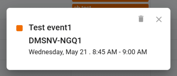 calendar event pop-up