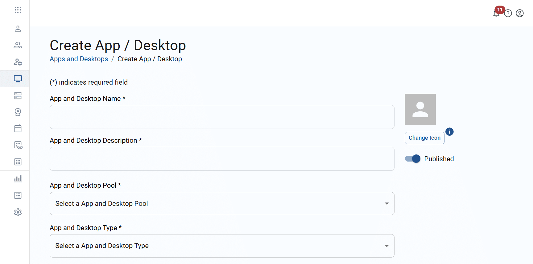 create an app or desktop screen