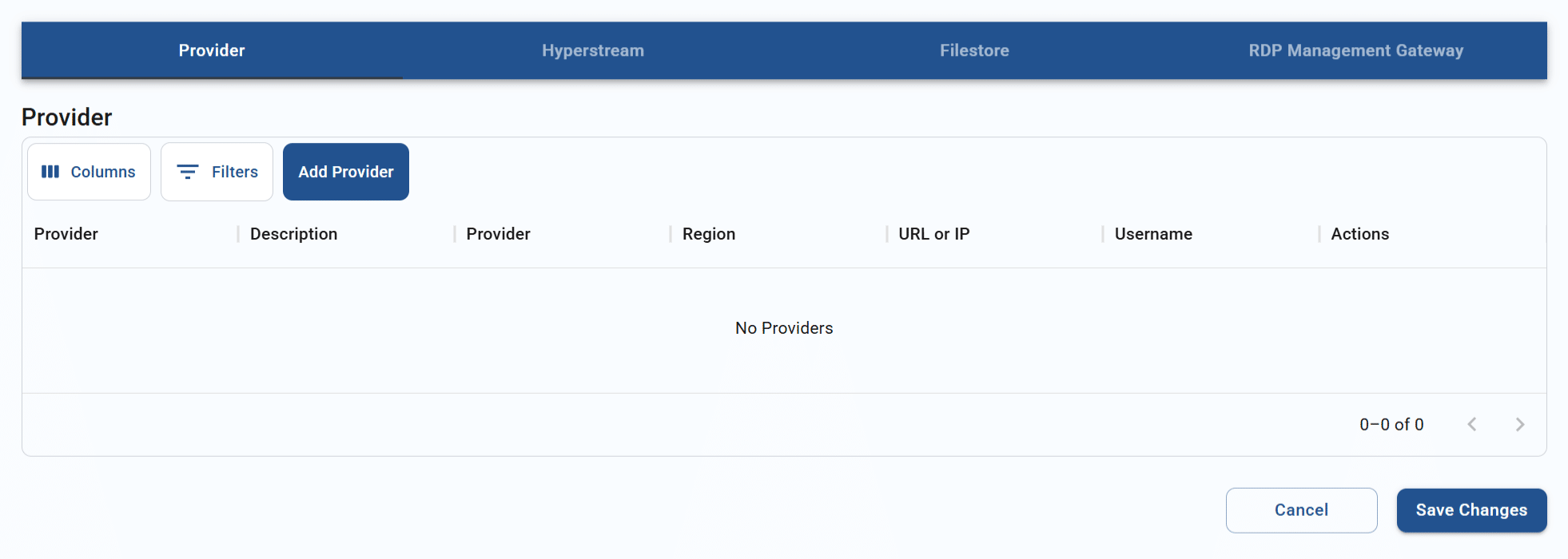 provider tab for a resource hub